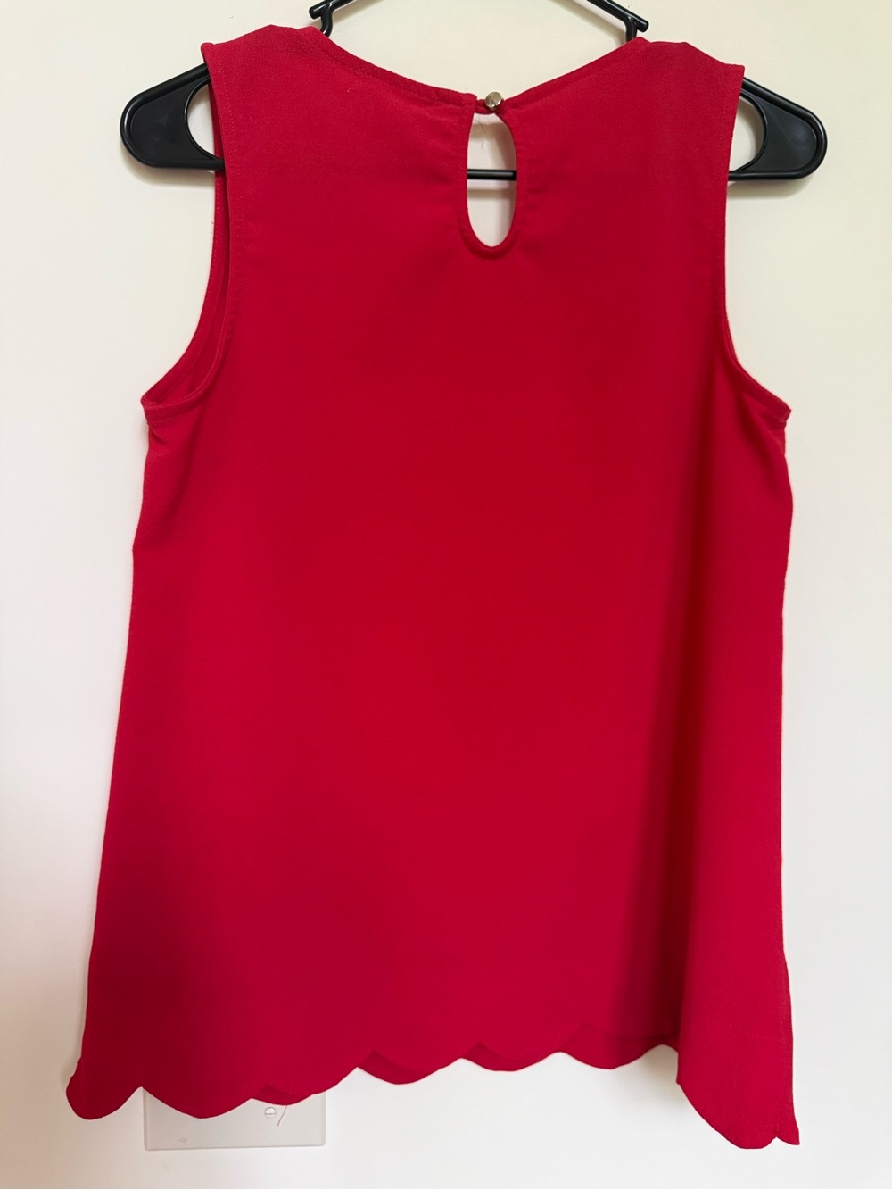 Faith and Joy Bright Red Scalloped Hem Tank - Picture 3 of 3
